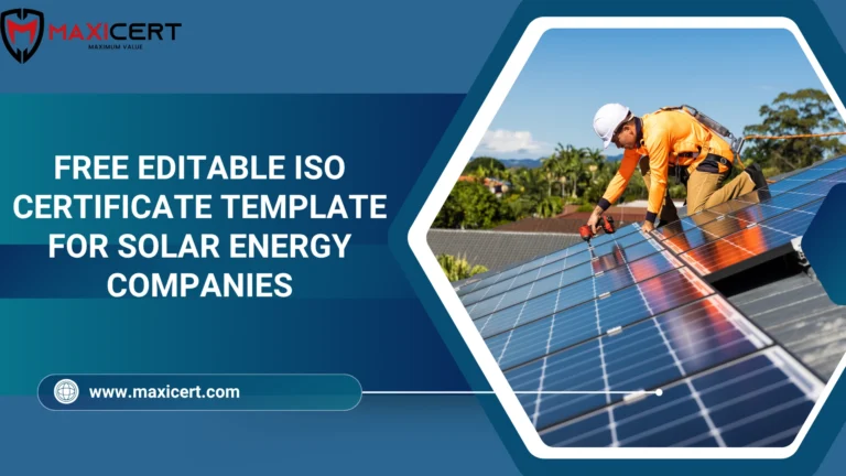 Free Editable ISO Certificate Template for Solar Energy Companies (PDF Download)